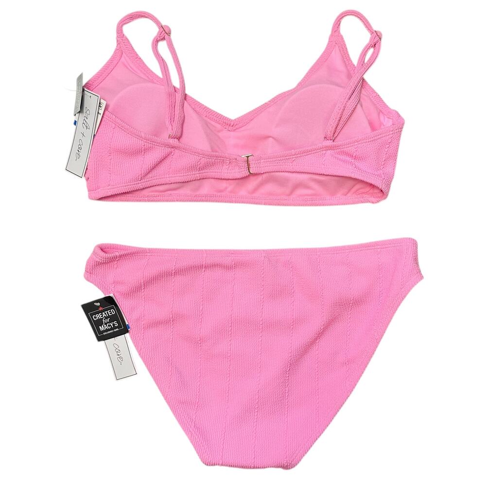 2/$15 NWT Salt + Cove Popcorn Ribbed Bikini Set Bubblegum Pink Swimsuit Size XL - Picture 6 of 9
